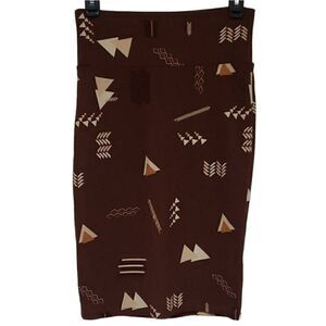 LuLaRoe Brown Abstract Design Print Skirt sz XS